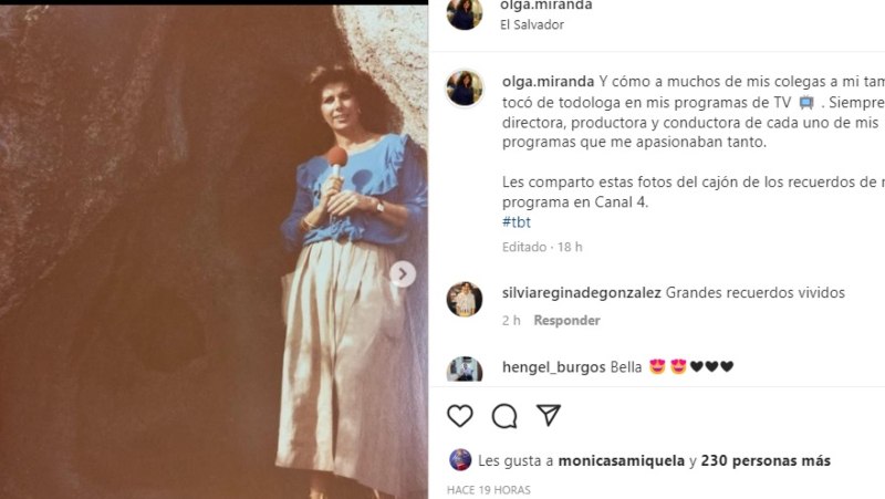 Olga Miranda publica fotos viejas