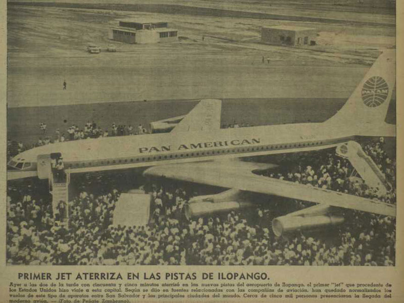 Primer avion aterriza aeropuerto ilopango pan american