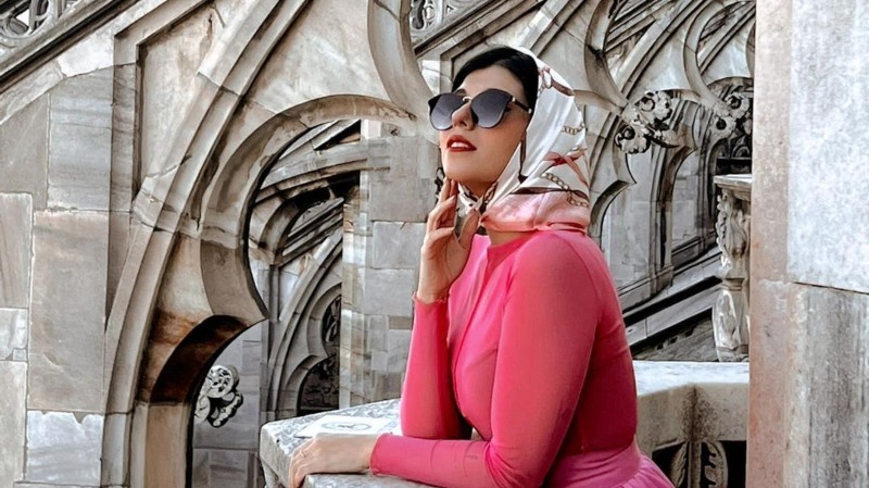 Alejandra Gavidia esbanjou sensualidade na Semana de Moda de Milão