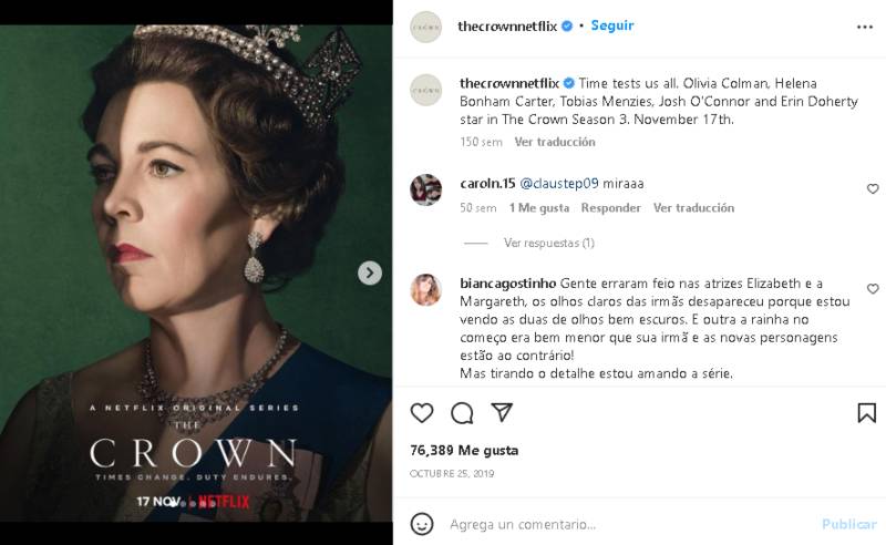 Reina Isabel II en serie The Crown