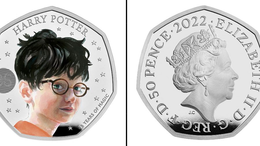 Harry Potter, monedas. Reina Isabel II