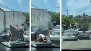 VIDEO: Conductor arrolló a otro automovilista tras irse a los golpes en la calle en San Marcos
