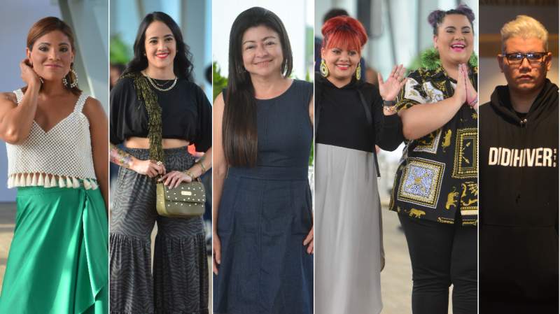 Carolina Cortez, Alita Chan, Celina Arévalo, Yenny y Sindy Hernández y Didi Hiver. Fotos: EDH / Yessica Hompanera