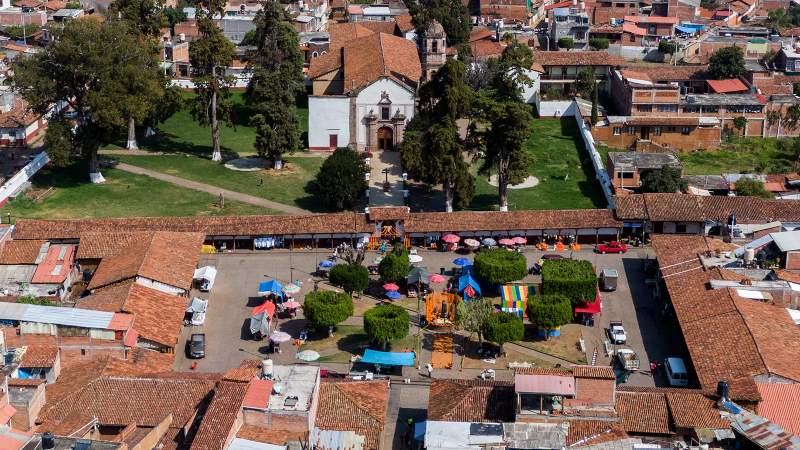 Vista aérea del pueblo donde vivía María Salud Ramírez Caballero, conocida como Mamá Coco. Foto: ENRIQUE CASTRO / AFP