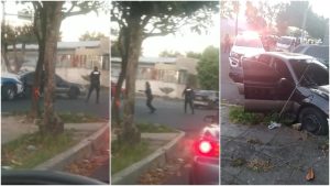 Video: Policía dispara a llantas de carro en persecución en Diagonal Universitaria