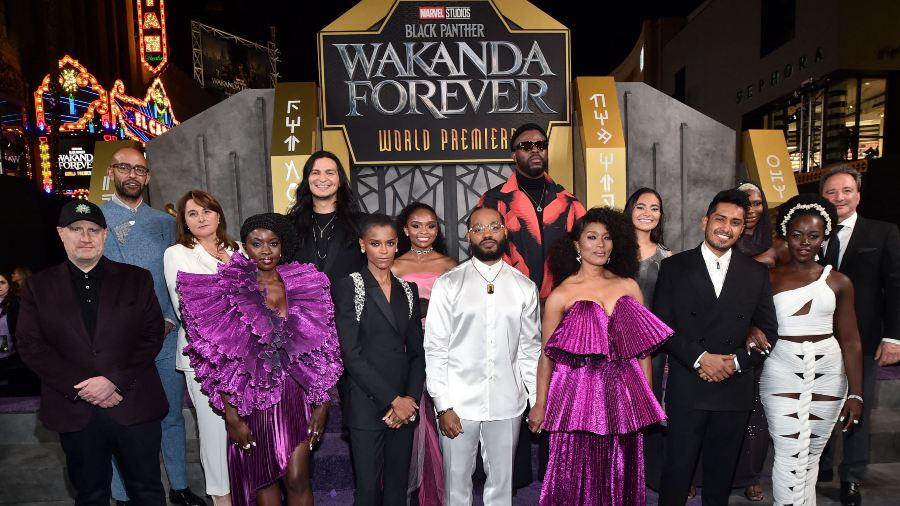 Lupita Nyong'o y el elenco de “Black Panther: Wakanda Forever”. 