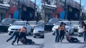 VIDEO: Conductores se agarran a golpes en San Miguel
