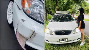 “Recién arreglado”: Abigail Mancía volvió a chocar su carro