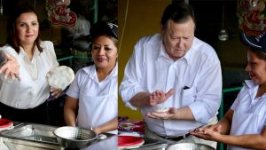 FOTOS: Nuevo embajador de EE.UU. y su esposa hacen pupusas en Olocuilta