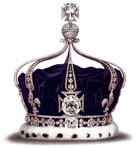 Corona reina María de Inglaterra de 1911. Foto: imagen de carácter ilustrativo y no comercial / https://www.worldhistory.org/image/11641/queen-marys-crown-with-koh-i-noor-diamond/
