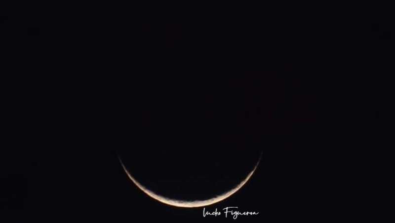 Luna Nueva captada en Chalatenango, Foto: cortesía de Luis Figueroa