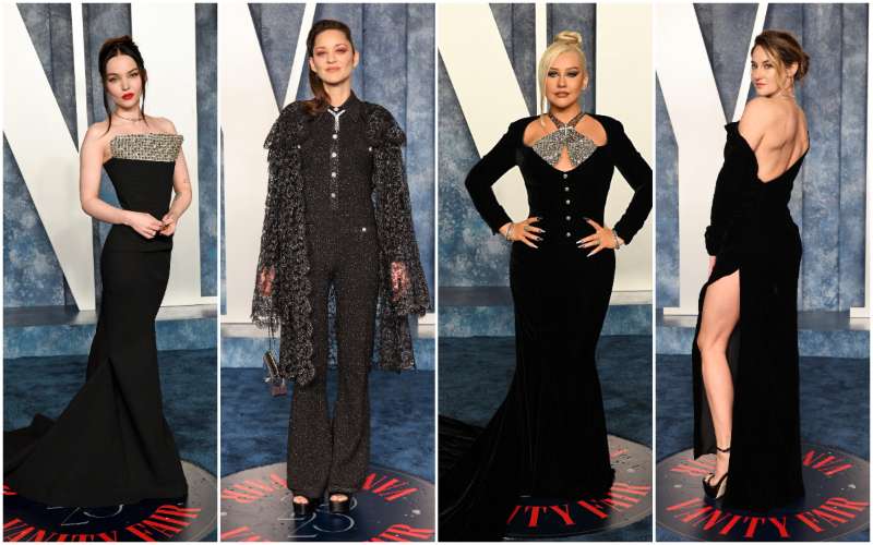 Dove Cameron, Marion Cotillard, Christina Aguilera y Shailene Woodley. Fotos / AFP