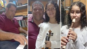 Pianista salvadoreño y su hija de 9 años ejecutan concierto pensado para 6 músicos