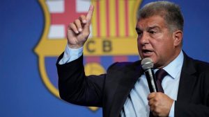 Presidente Joan Laporta Conferencia Caso Negreira Barcelona