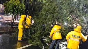 Daños y apagones tras intensa lluvia con granizo en San Salvador
