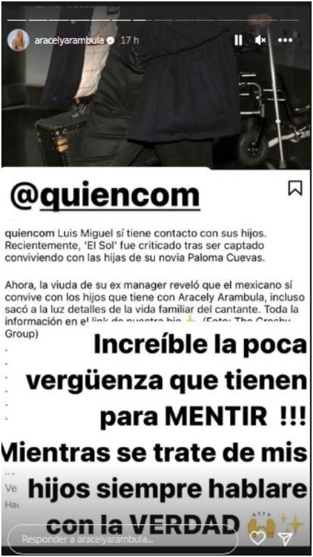 Aracely Arámbula publica mensaje para Luis Miguel
