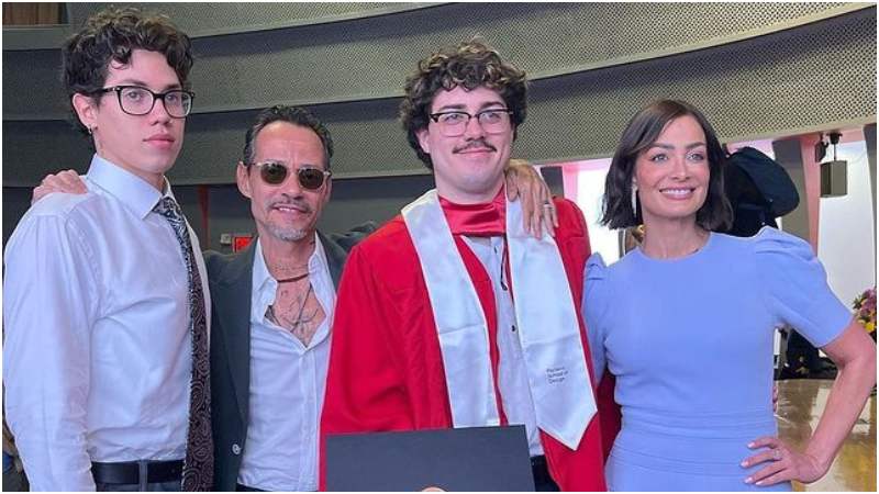 Marc Anthony y Dayanara Torres en la gradución de su hijo Cristian