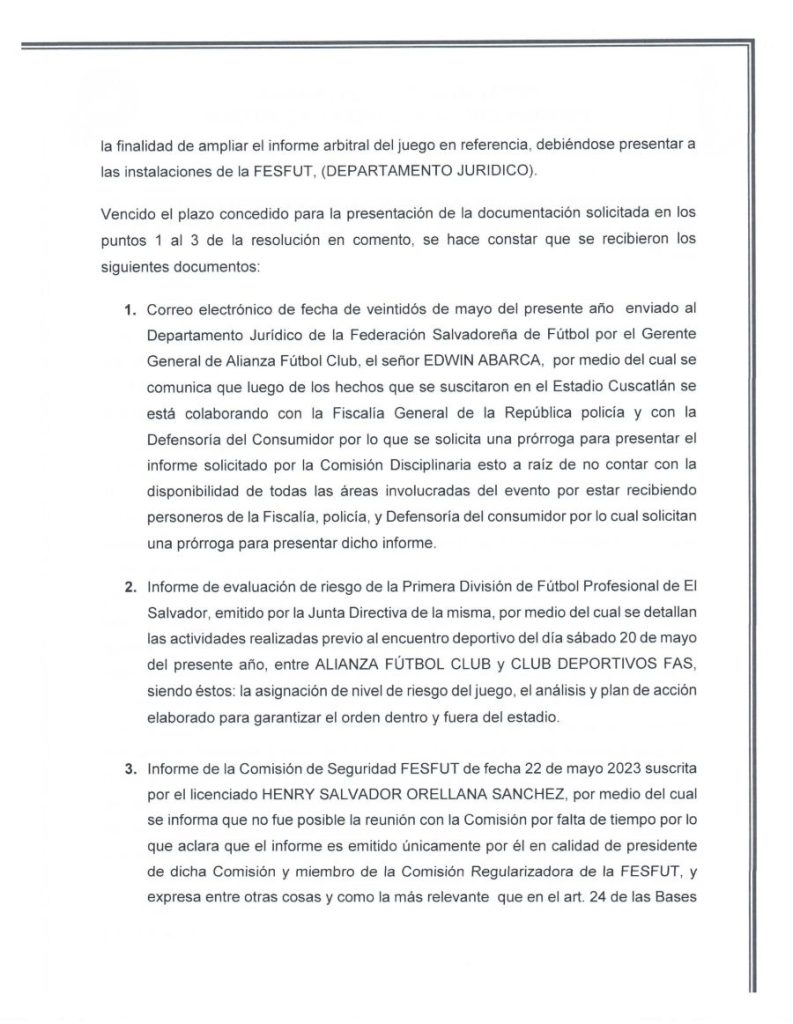 resolucion comision disciplinaria fesfut el salvador futbol fas alianza sancion castigo 02