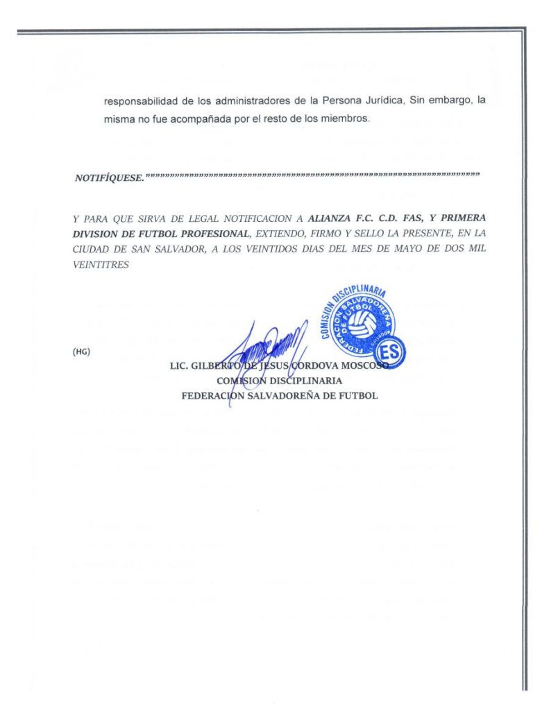 resolucion comision disciplinaria fesfut el salvador futbol fas alianza sancion castigo 08