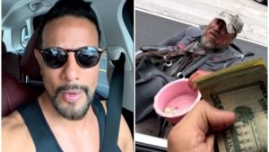 Billy Calderón regala $100 a señor en silla de ruedas que pide monedas en la calle