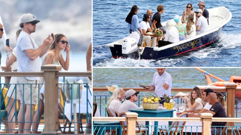 Leo DiCaprio es captado almorzando con su padre George y su madrastra Peggy