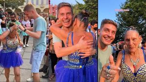 VIDEO: Yajaira hace sonrojar al “Ruso Latino” en el parque Libertad