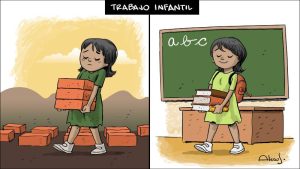 caricatura de alecus sobre trabajo infantil