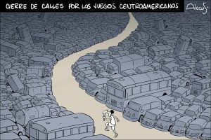 Cierre de calles por los juegos centroamericanos