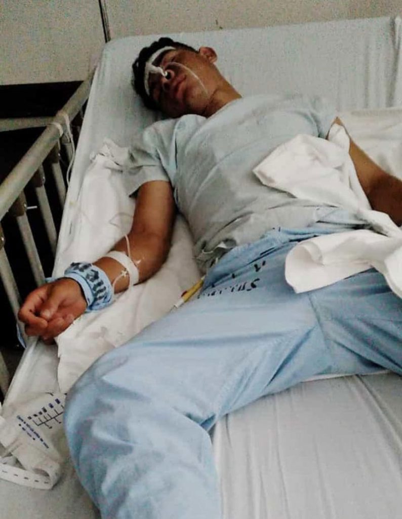 Daniel C. fue vapuleado por militares el jueves 22 de junio de 2023. Ahora está hospitalizado por las lesiones graves en el Hospital Nacional de Chalatenango. FOTO EDH / CORTESÍA