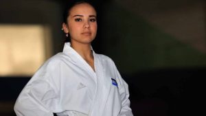 karateca salvadoreña gaby izaguirre, figura para subir al medallero de los c.a. y del caribe 2023