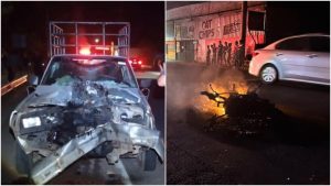 Mujer murió al chocar su moto contra un pick up en la Troncal del Norte