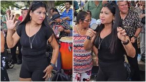 VIDEO: ¡No solo baila! "Robotina" debuta como cantante del parque Libertad