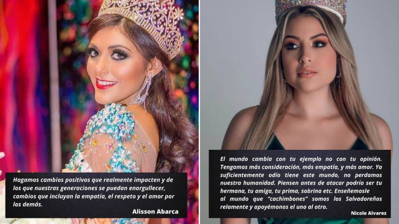 Exmisses Alisson Abarca y Nicole Álvarez condenan ataques contra Miss El Salvador 2023