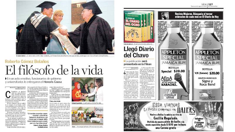 Publicación de EDH del doctorado honoris causa que la USAM le entregó a Chespirito