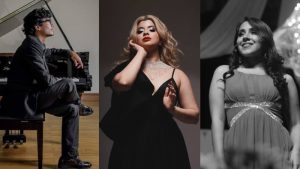 Pianista Eleazar Membreño y las cantantes Gracia González y Michelle Tejada