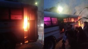 Pasajeros logran salir de bus de la Ruta 6 que se estaba quemando en Mejicanos