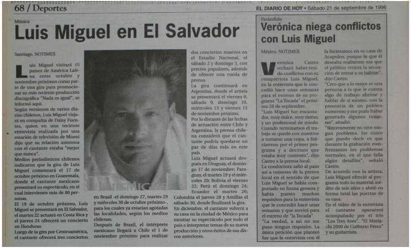 Luis MIguel en El Salvador (1996)