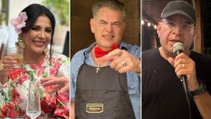 Vero Guerrero Moises Urbian y Pencho Duque prueban sus dotes para el canto en reunión