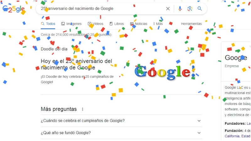 Doodle de Google 25 aniversario