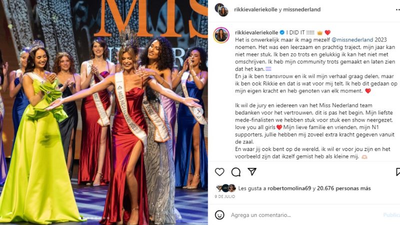 Miss Holanda trans para Miss Universo