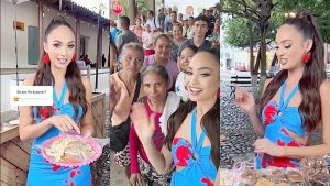 Miss Universo probó pupusas y elotes locos en Suchitoto