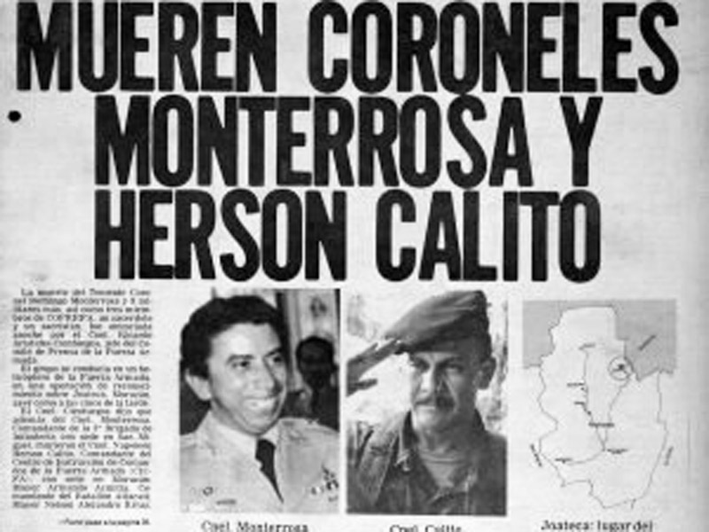 Muerte de teniente coronel José Domingo Monterrosa