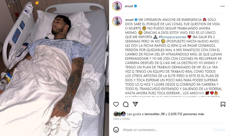 Anuel AA operado de emergencia