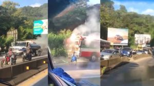 Bus se incendia en Los Chorros