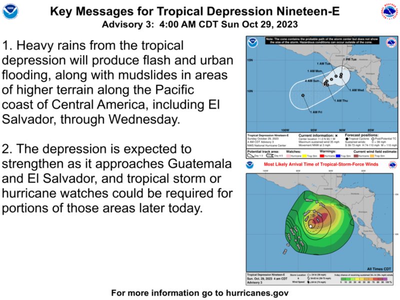 depresion tropical 19 E