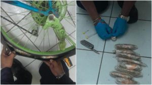 Hombre fue capturado cuando llevaba droga en las llantas de una bicicleta