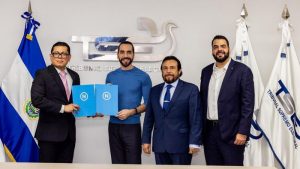 Inscripción de Nayib Bukele y Félix Ulloa en el Tribunal Supremo Electoral. 26 de octubre 2023. Foto Nuevas Ideas