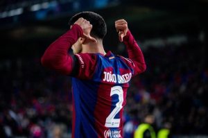 João Cancelo anotó el 1-0. Foto: Barcelona.