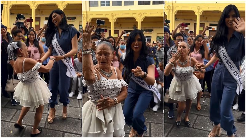 Miss Panamá bailando con Yajaira