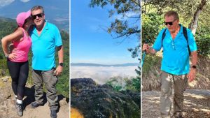 Moisés Urbina y su esposa subieron la peña Nanahuaza en Sacacoyo